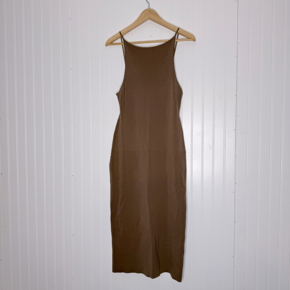 Gina Tricot Knitted Maxi Bodycon Dress Sleeveless Spaguetti Strap Size Medium